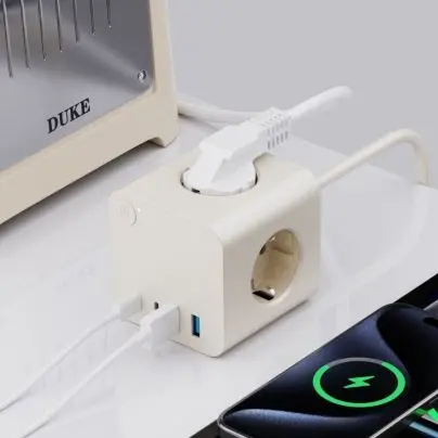 EU Power habena cum 25W PD USB 3 AC decursibus