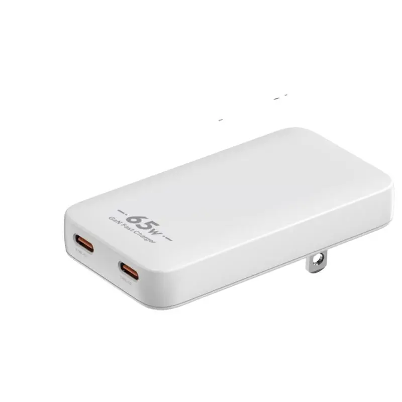 PD65W GaN USB-C Ultra-tenuis Wall Patina Dual Portus Adapter