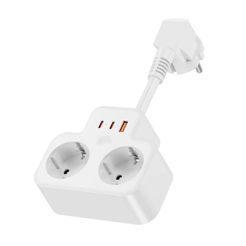 Murus Mounted European Standard Short Extension Fun Power Strip